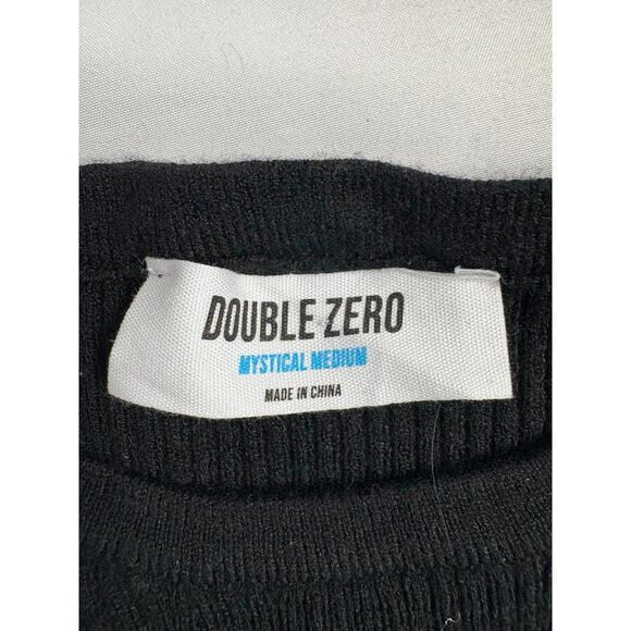 Double Zero New Knit Black Crop Sweater Cutout Size M Basics Closet Staple - Picture 6 of 9
